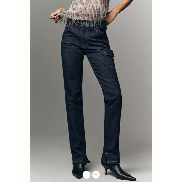 Pilcro Denim - Anthropologie Pilcro Dylan Mid-Rise Puddle Straight-Leg Jeans